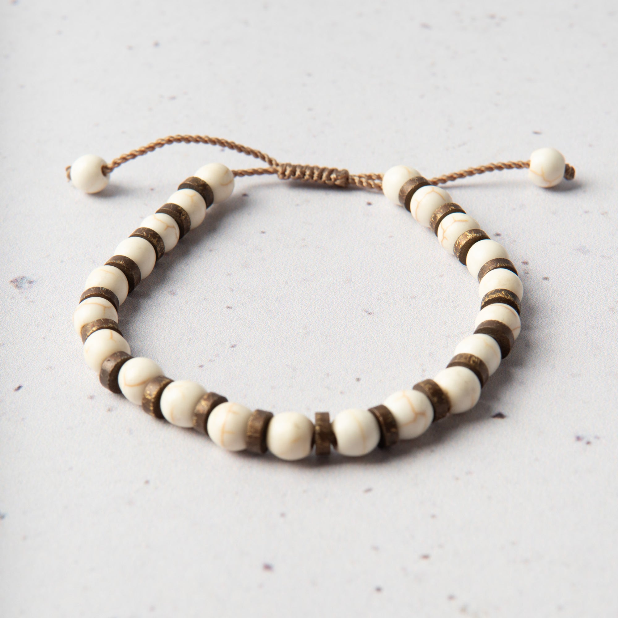 Howlite & Brass Bracelet