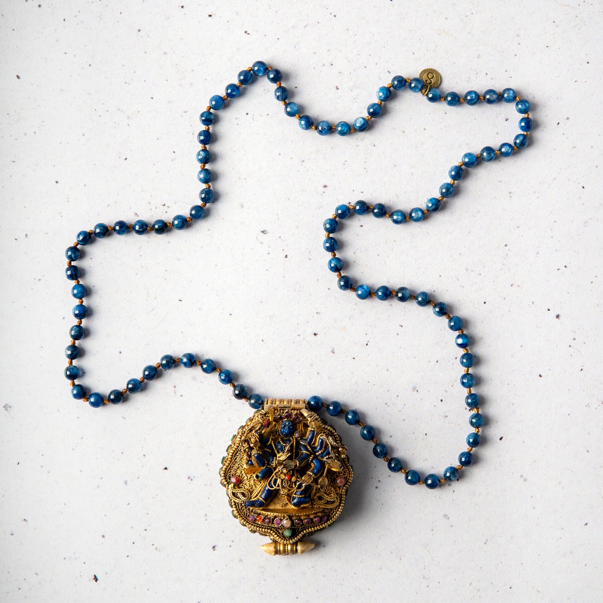 Antique Tibetan Prayer Box Necklace — Goddess Marichi