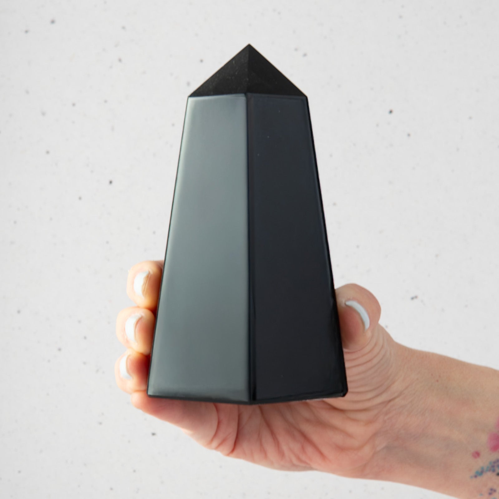 Black Chalcedony — Hexagonal Prism