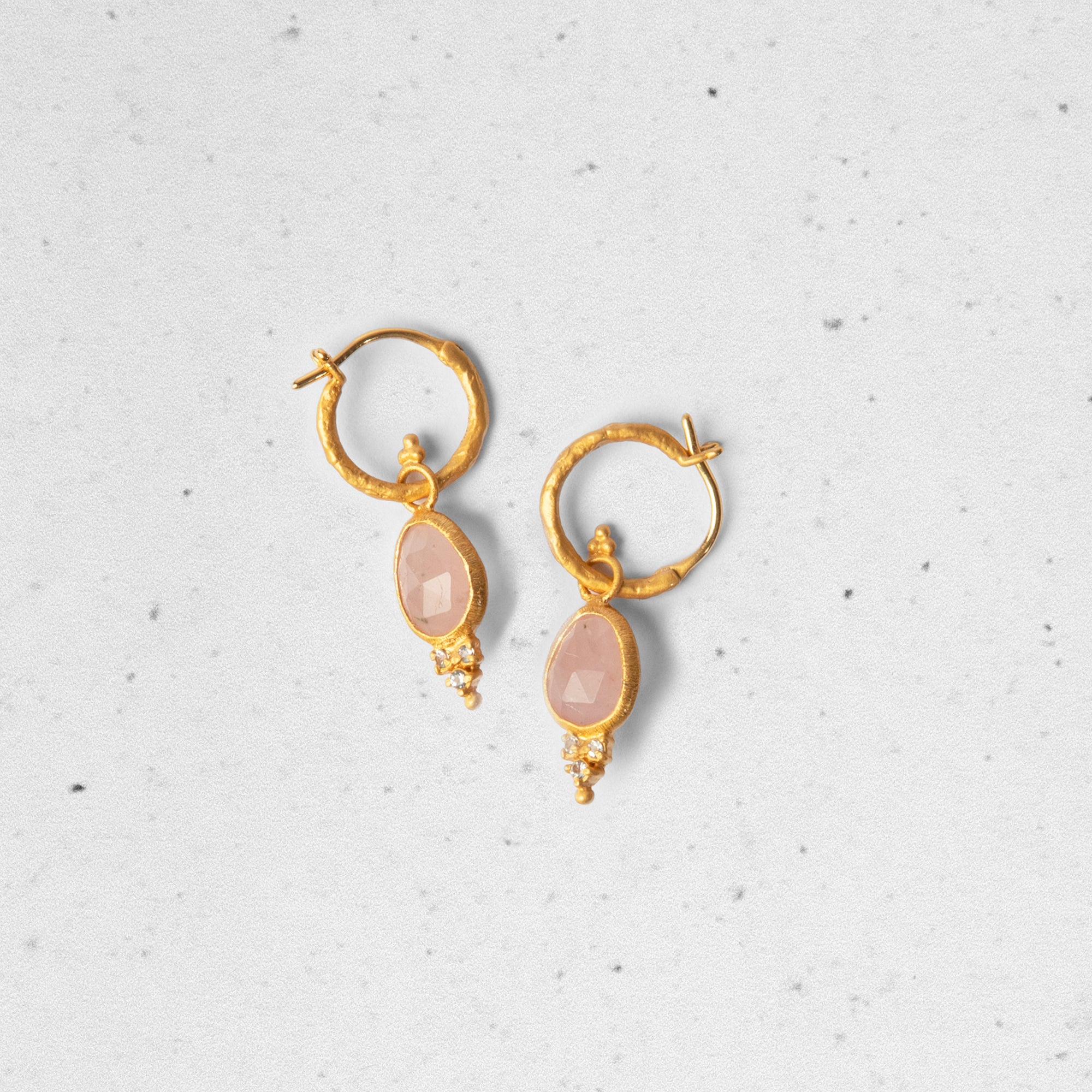 Heart Wide Open — Morganite Hoop Earrings