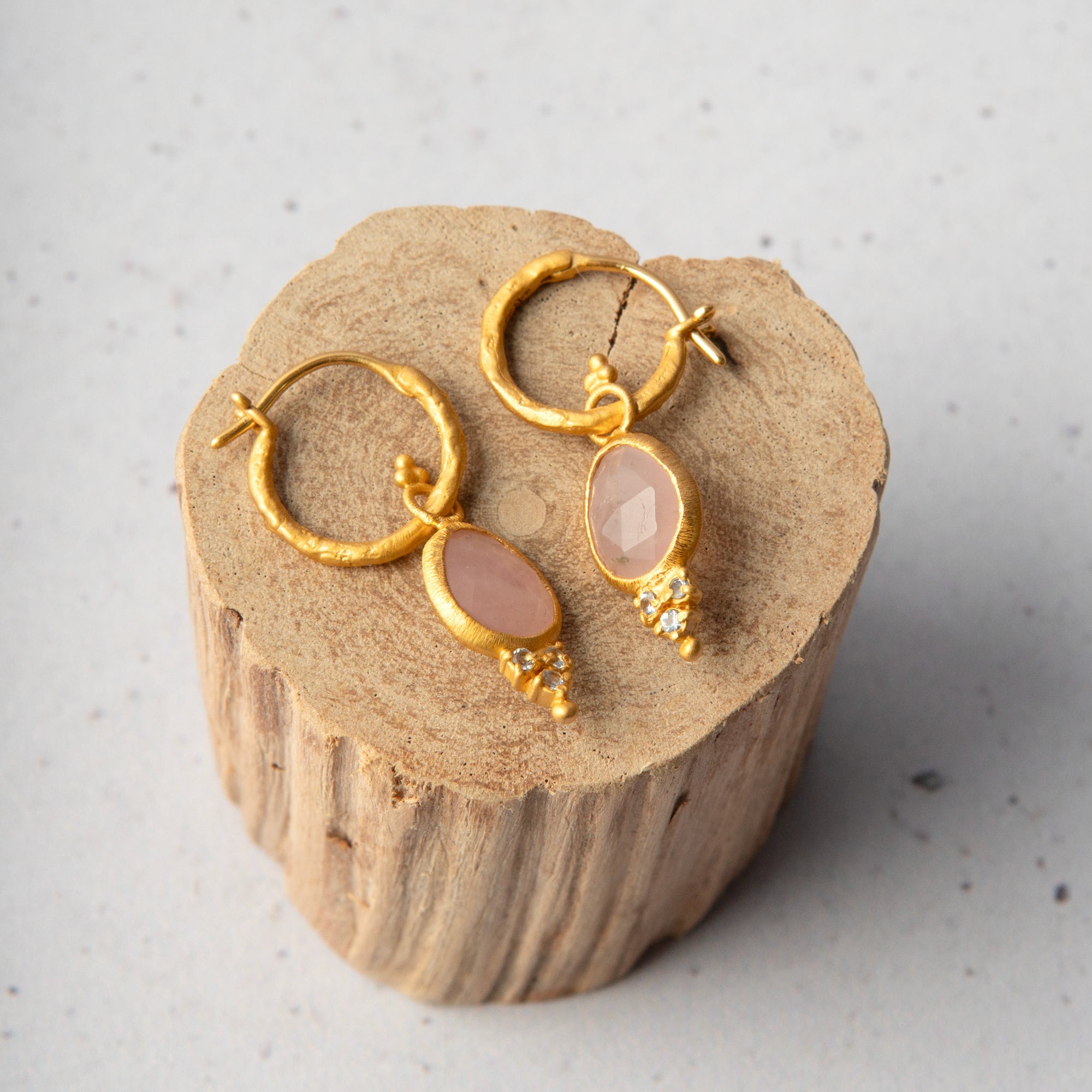 Heart Wide Open — Morganite Hoop Earrings