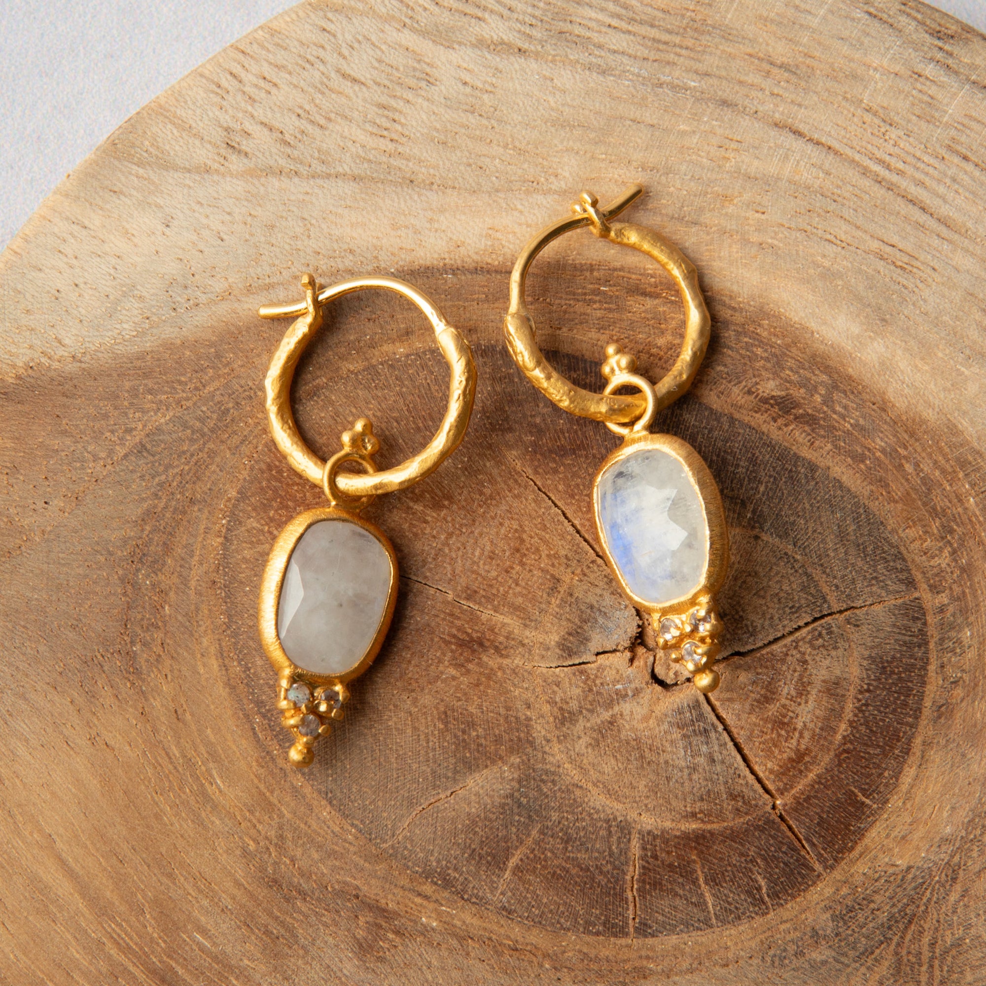 Tales From Within — Labradorite & Moonstone Hoop Earrings