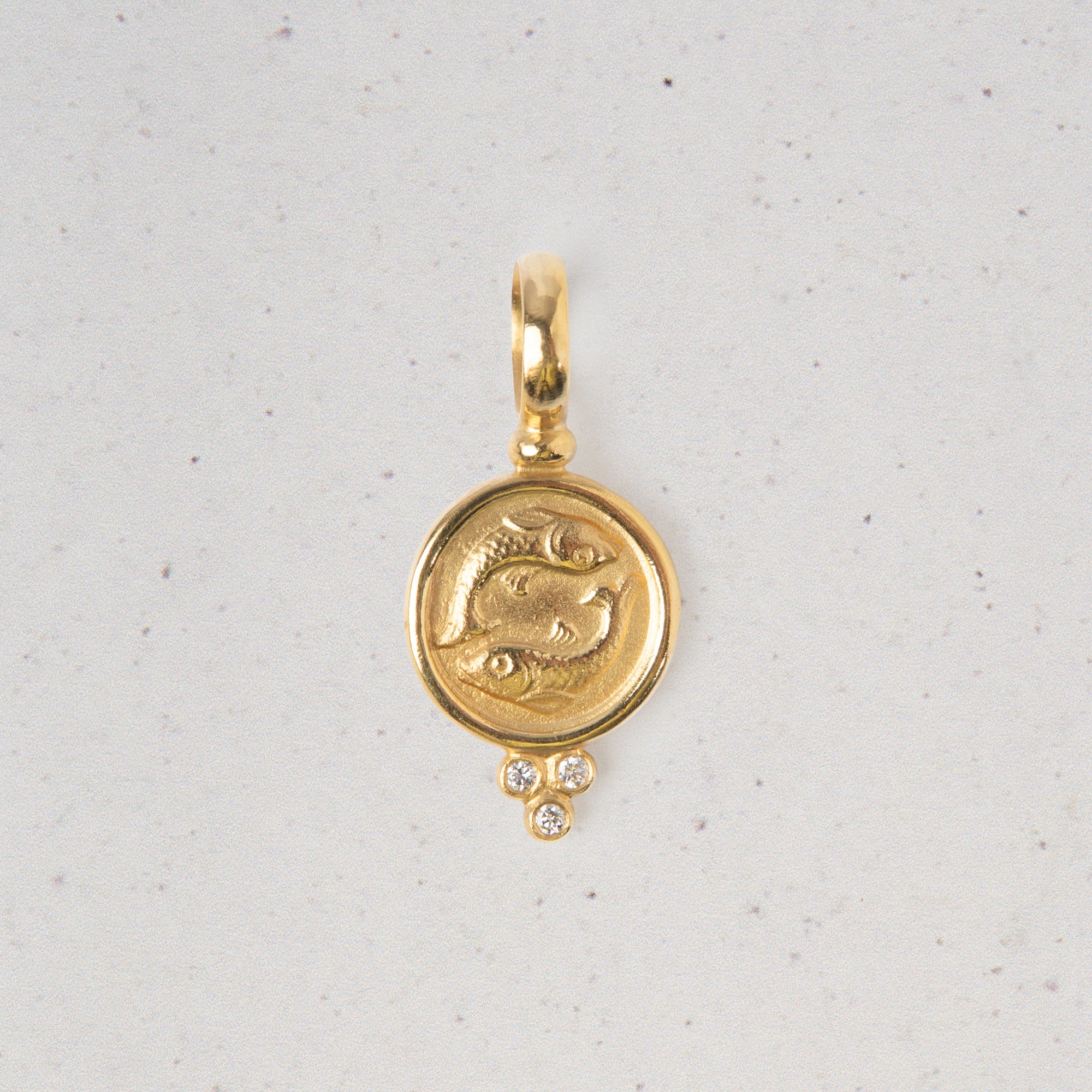 18 Karat Gold Zodiac Pendants with Diamonds