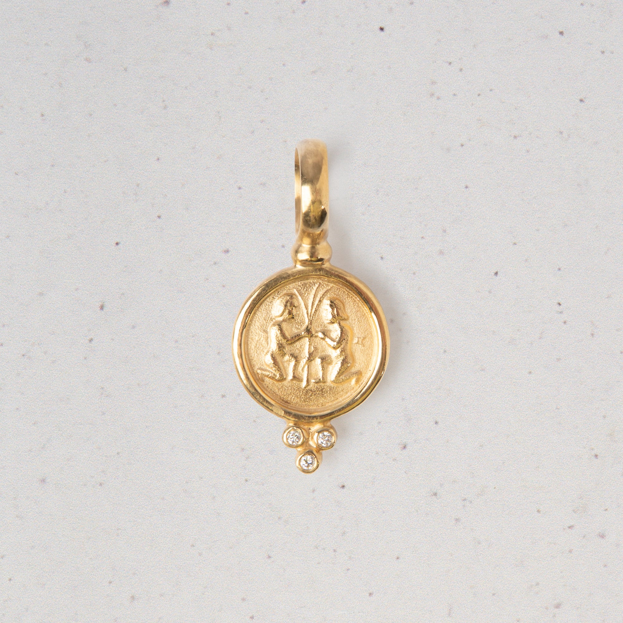 18 Karat Gold Zodiac Pendants with Diamonds