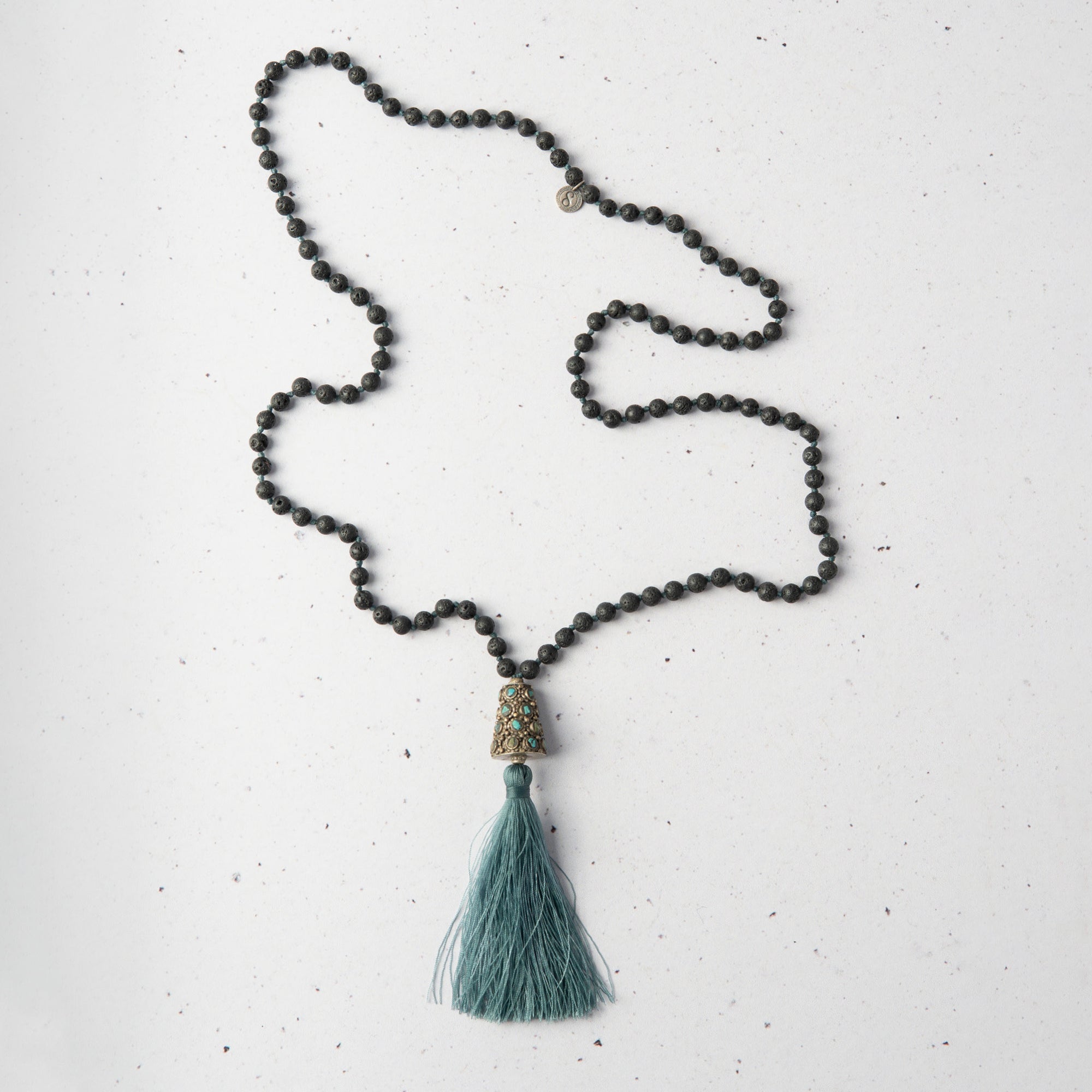 Onyx 108 Mala with Turquoise Guru Bead