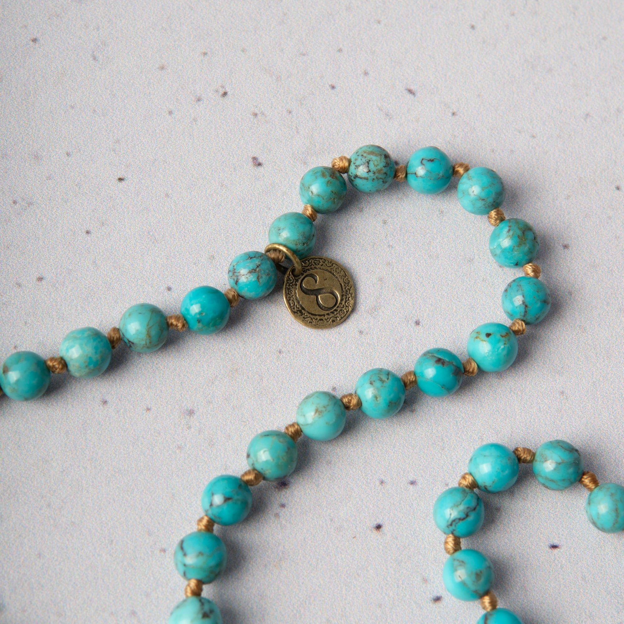 Turquoise & Coral Tibetan Medallion Mala