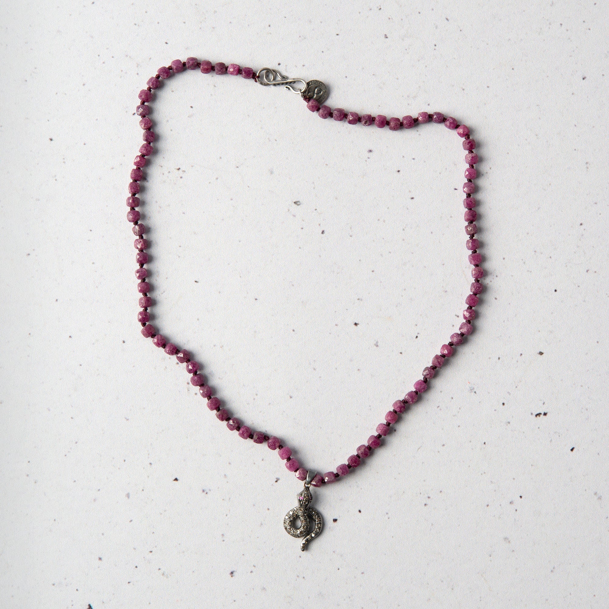 Ruby & Diamond Serpent Necklace
