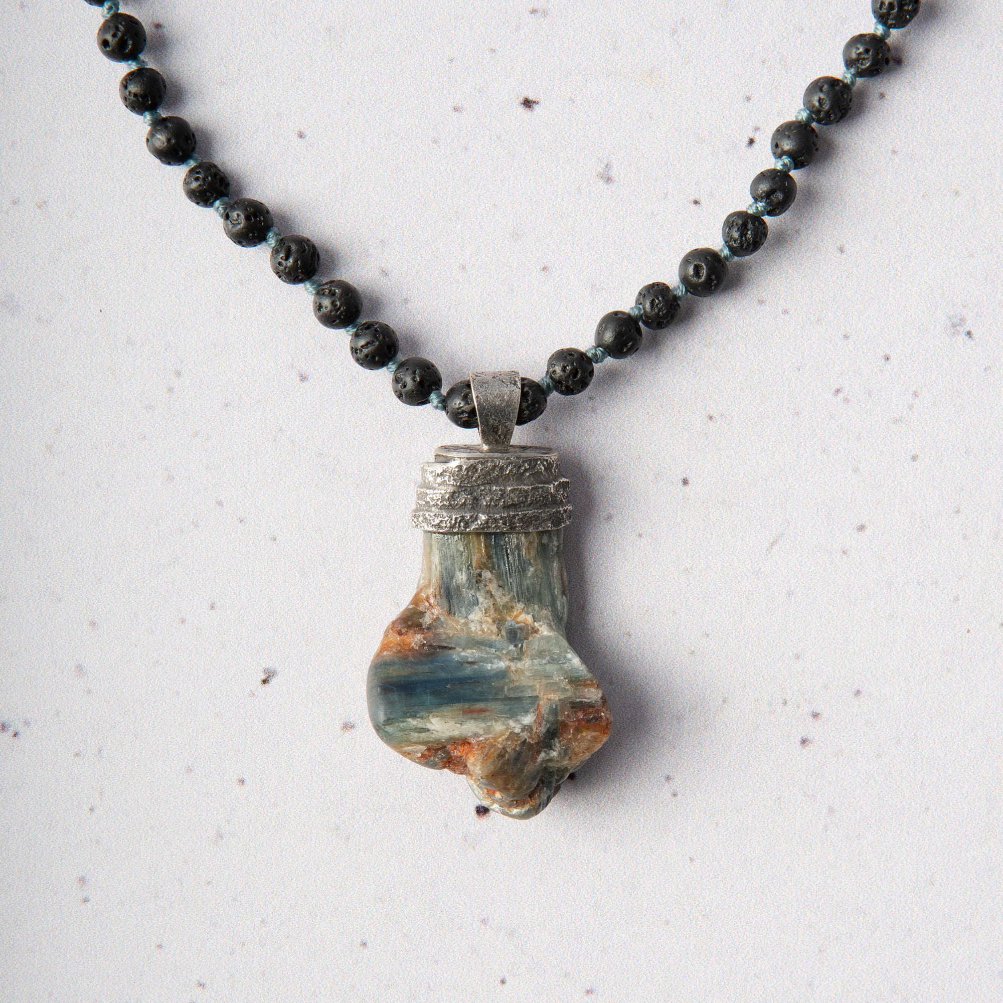 Kyanite Pendant on Onyx Chain