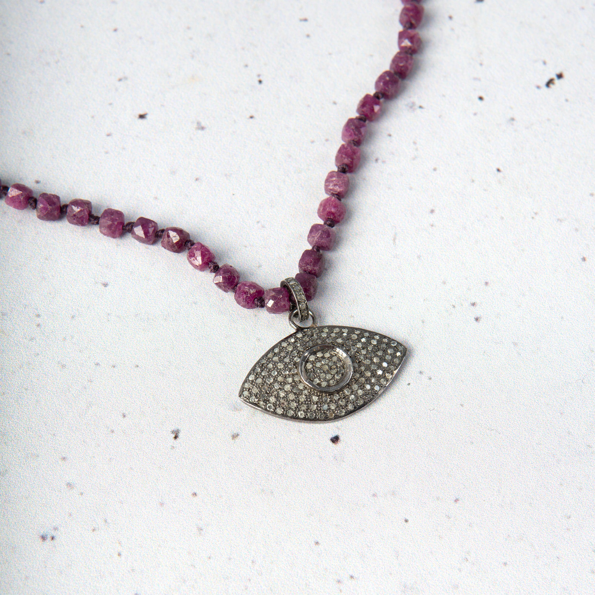 Ruby & Diamond Eye Necklace