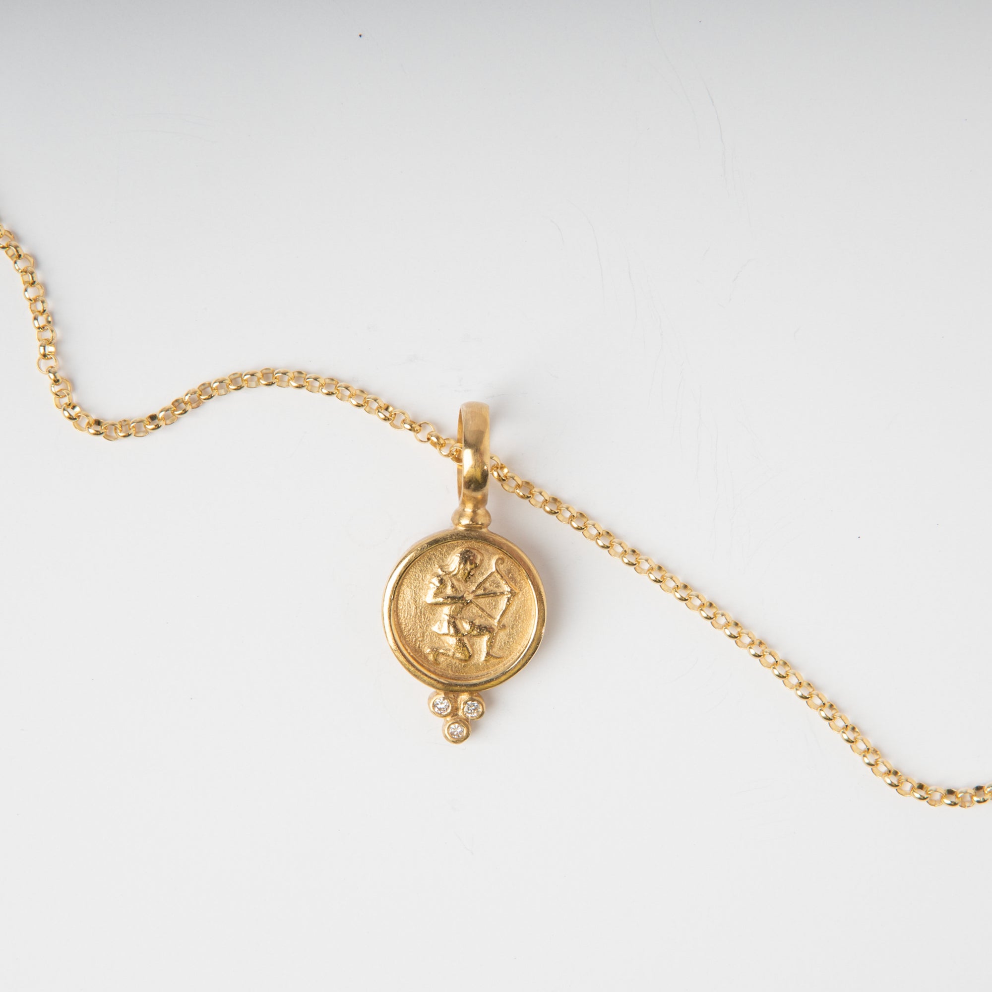 18 Karat Gold Zodiac Pendants with Diamonds